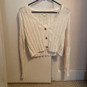 Aéropostale White Cropped Cardigan (xs)